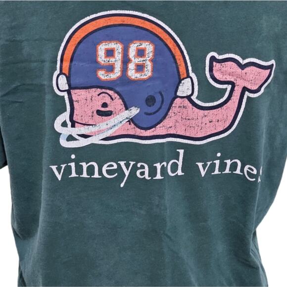 Vineyard Vines green Football Whale 98 Shirt Size‎ XL - Picture 1 of 7